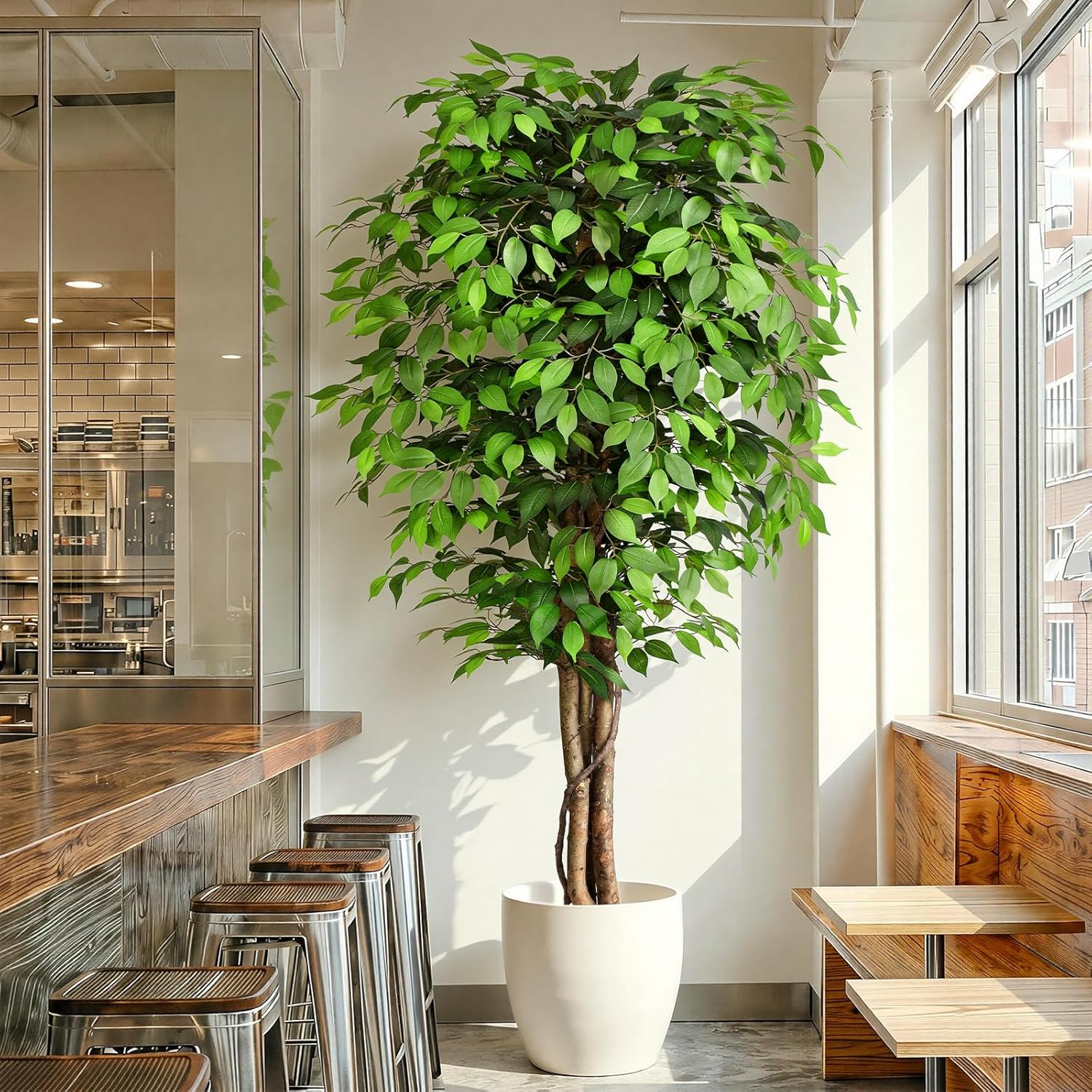 Lifelike Artificial Ficus Tree - Fiddle Leaf Fig 评论和价格