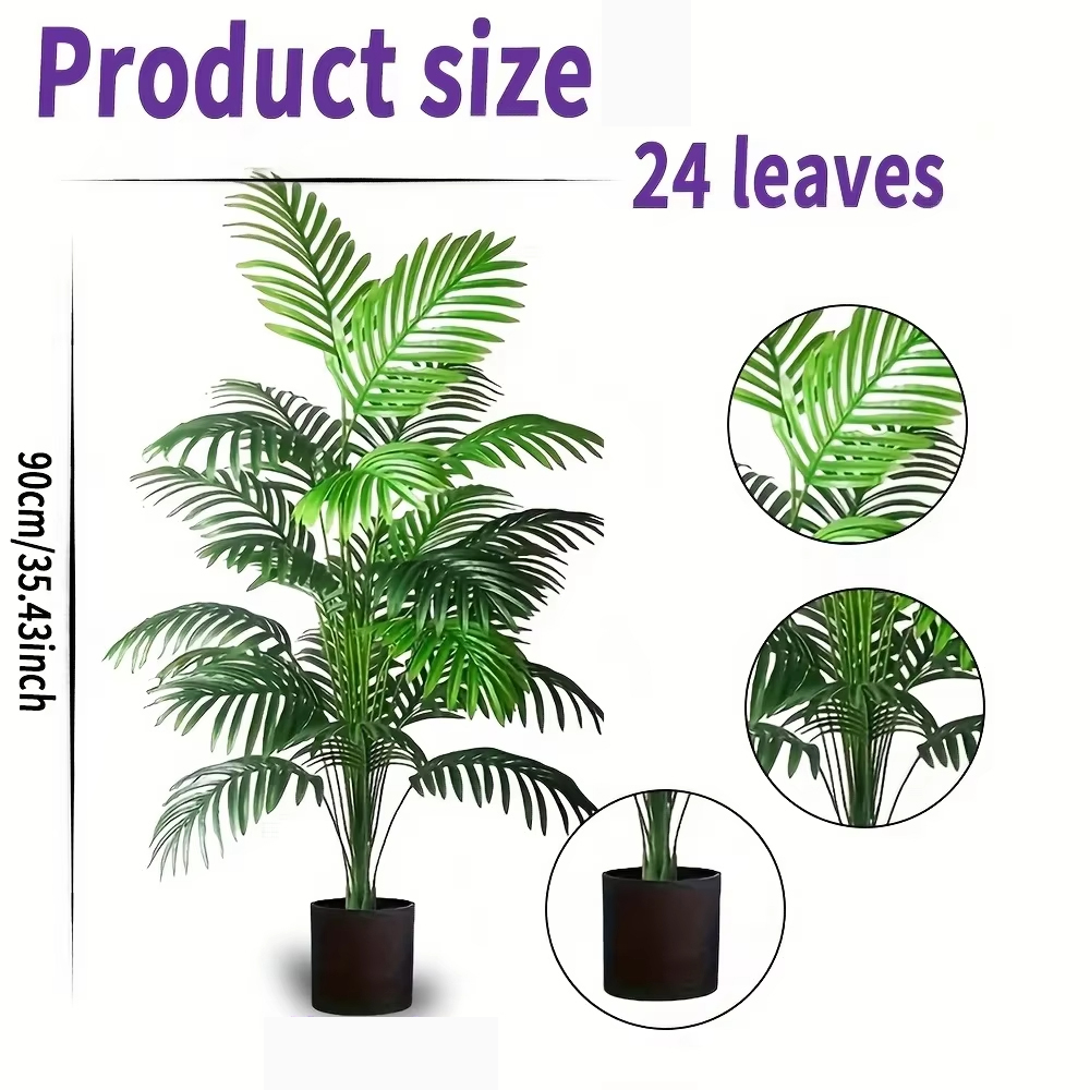 24 Leaves Areca Palm Artificia - Fiddle Leaf Fig 评论和价格