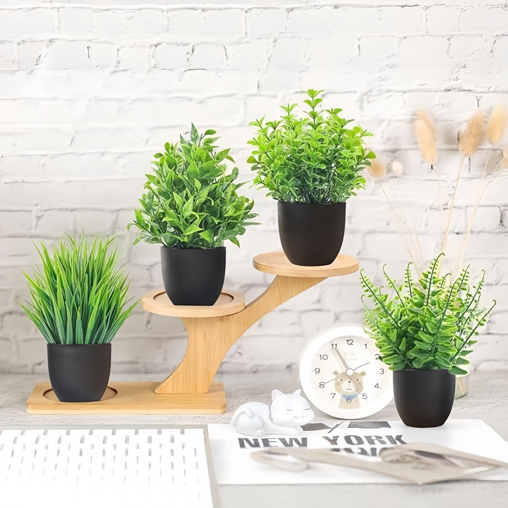 4pcs/set Mini Artificial Plant - Fiddle Leaf Fig 评论和价格