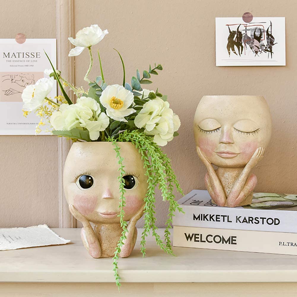 Girls Face Head Flower Planter - Plant Parents 评论和价格